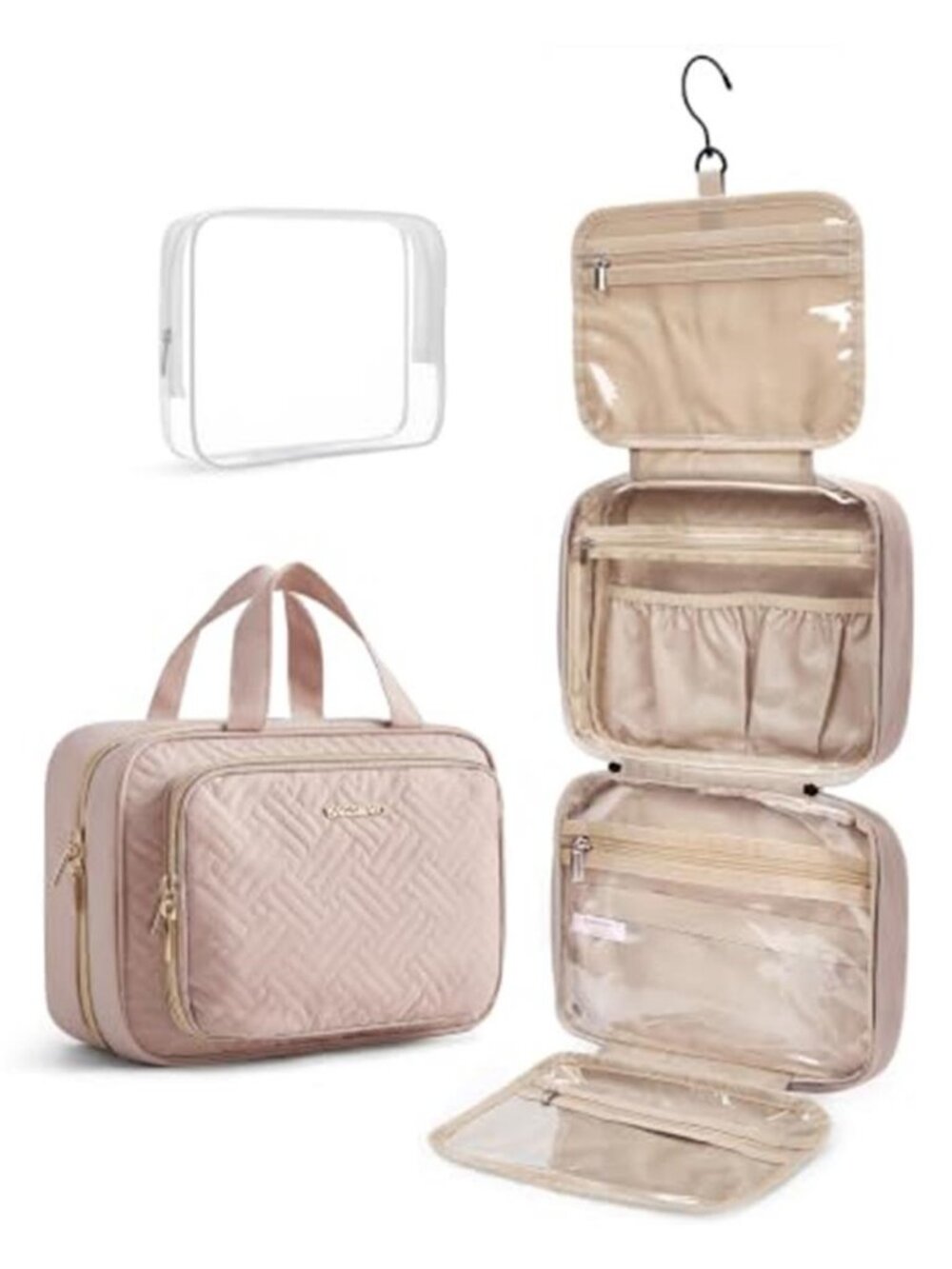 Toiletry Bag Hanging Travel Makeup Organizer with TSA Approved Cosmetic Bag